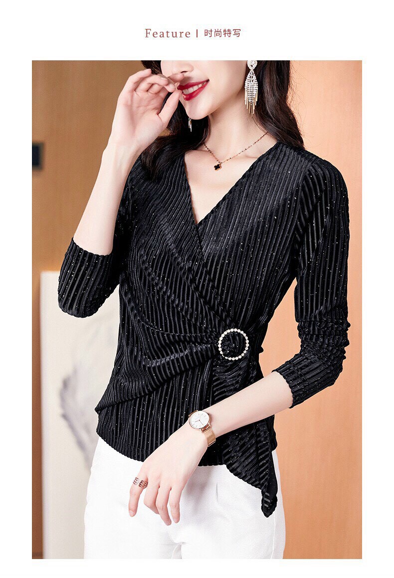 Áo Nhung Khóa Eo Cao Cấp - SM56